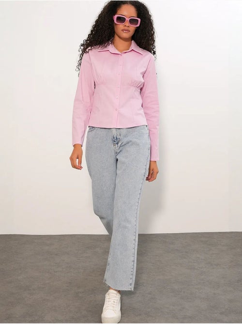 Chemise courte boutonnée en popeline ajustée bdart - Kiabi Chemise courte boutonnée en popeline ajustée bdart - Kiabi