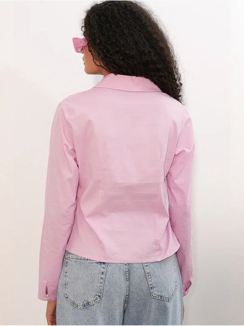 Chemise courte boutonnée en popeline ajustée bdart - Kiabi Chemise courte boutonnée en popeline ajustée bdart - Kiabi