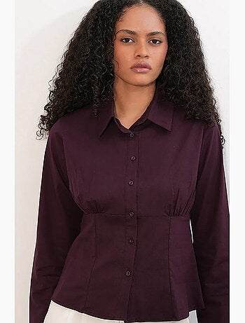 Chemise courte boutonnée en popeline ajustée bdart