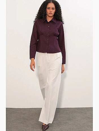 Chemise courte boutonnée en popeline ajustée bdart
