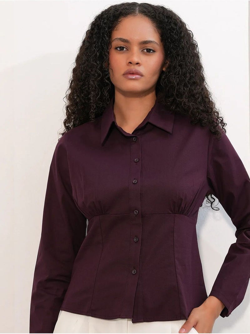 Chemise courte boutonnée en popeline ajustée bdart Rouge bordeaux - Kiabi