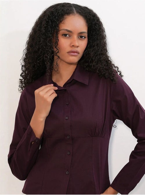 Chemise courte boutonnée en popeline ajustée bdart - Kiabi