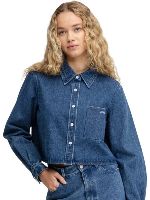 Chemise courte en denim femme femme nimes-w - Kiabi