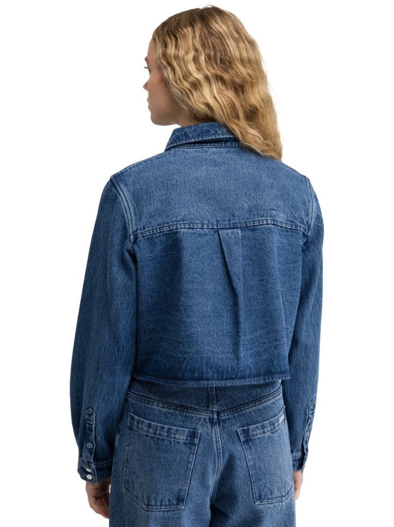 Chemise courte en denim femme femme nimes-w Bleu - Kiabi