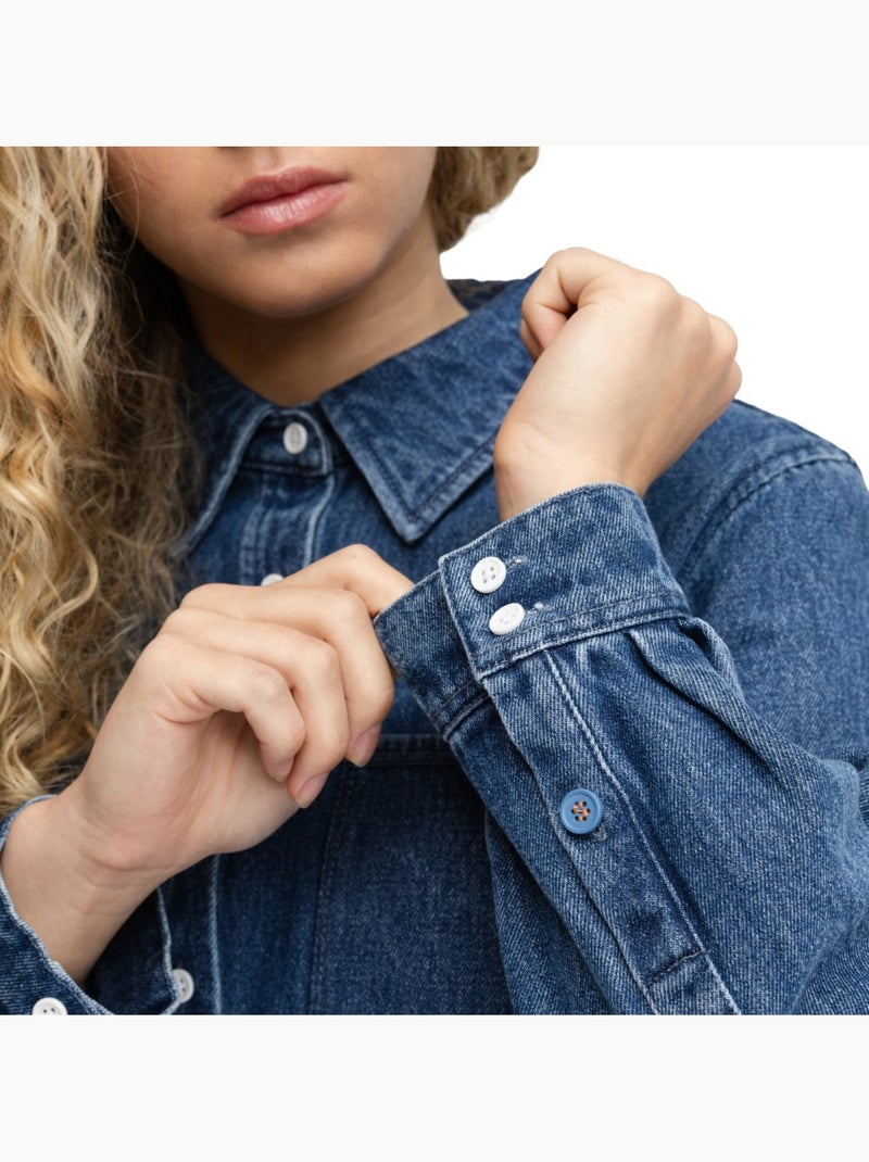 Chemise courte en denim femme femme nimes-w Bleu - Kiabi