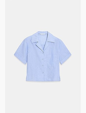Chemise courte en popeline de coton pour femme dilvin