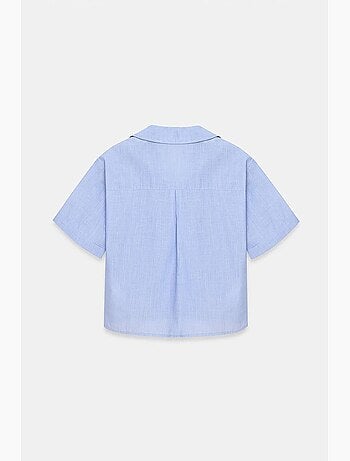 Chemise courte en popeline de coton pour femme dilvin