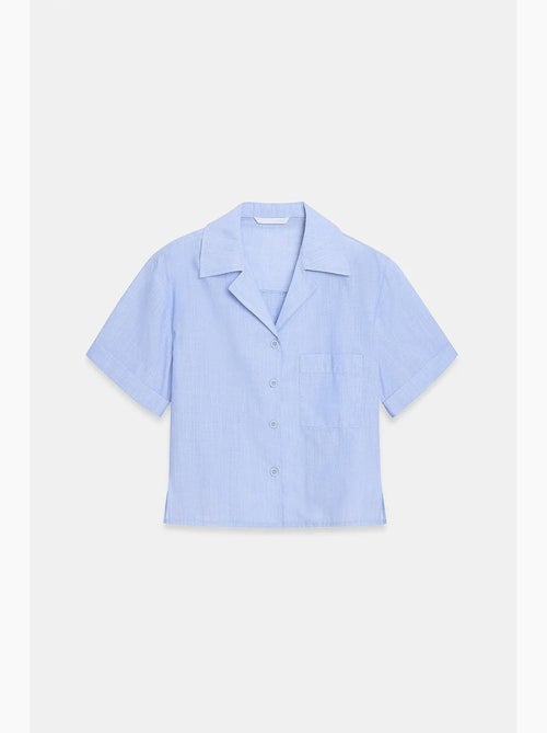 Chemise courte en popeline de coton pour femme dilvin - Kiabi