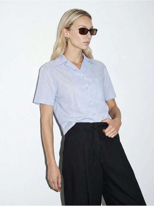 Chemise courte en popeline de coton pour femme dilvin - Kiabi