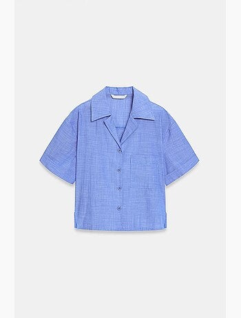 Chemise courte en popeline de coton pour femme dilvin