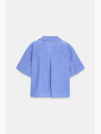 Chemise courte en popeline de coton pour femme dilvin