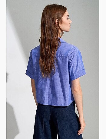 Chemise courte en popeline de coton pour femme dilvin
