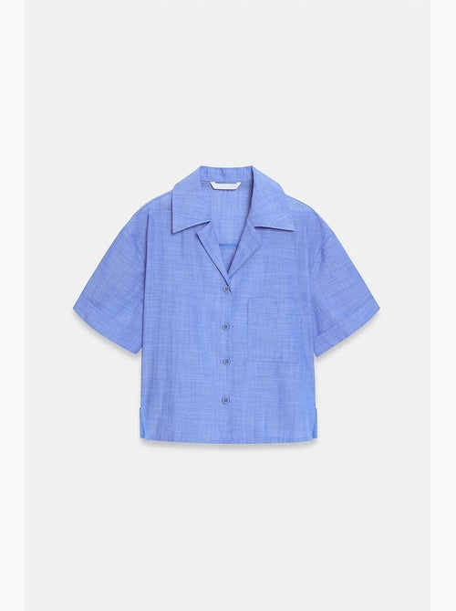 Chemise courte en popeline de coton pour femme dilvin - Kiabi