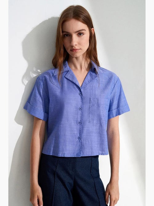 Chemise courte en popeline de coton pour femme dilvin - Kiabi