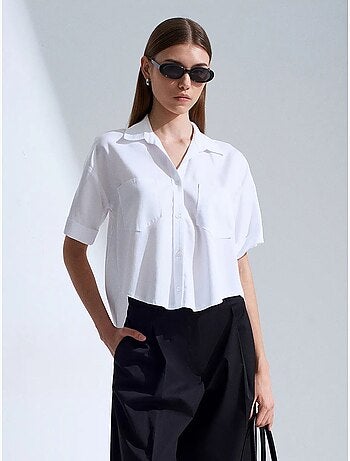 Chemise courte femme avec poche dilvin