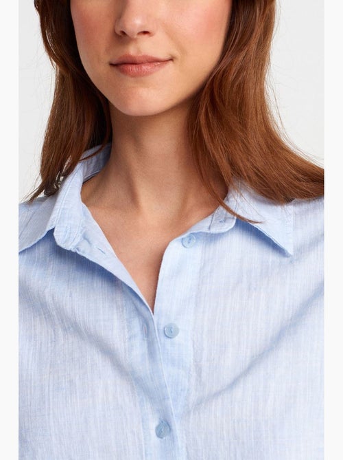 Chemise courte femme en mélange de lin dilvin - Kiabi