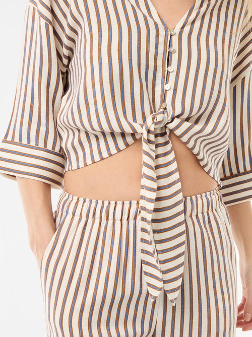Chemise courte oversize nouée - Kiabi