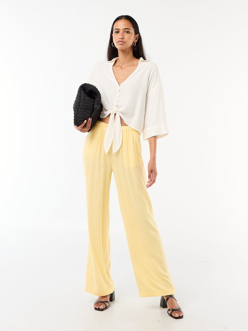 Chemise courte oversize nouée Blanc - Kiabi