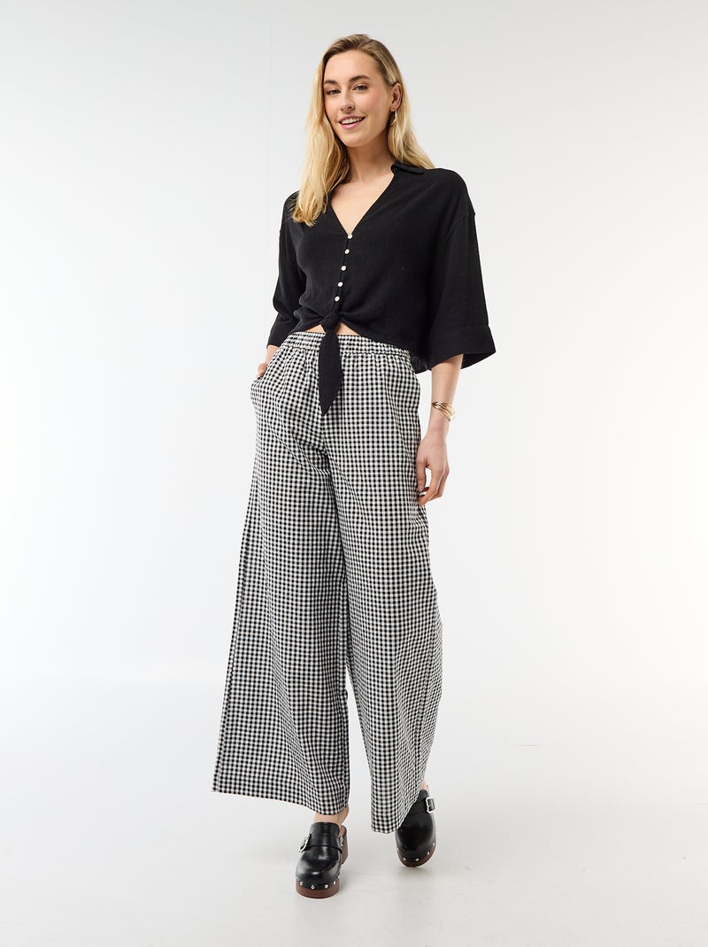 Chemise courte oversize nouée Noir - Kiabi