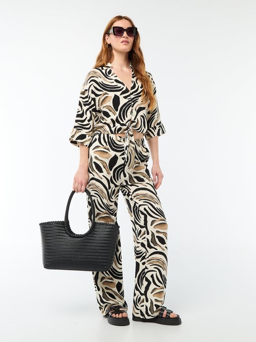 Chemise courte oversize nouée - Kiabi
