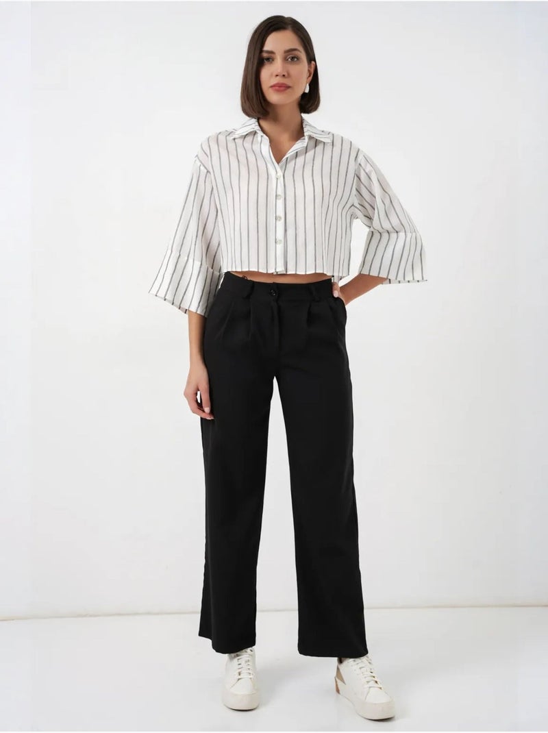 Chemise courte oversize rayée bdart Blanc cassé - Kiabi