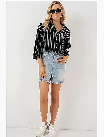 Chemise courte oversize rayée bdart