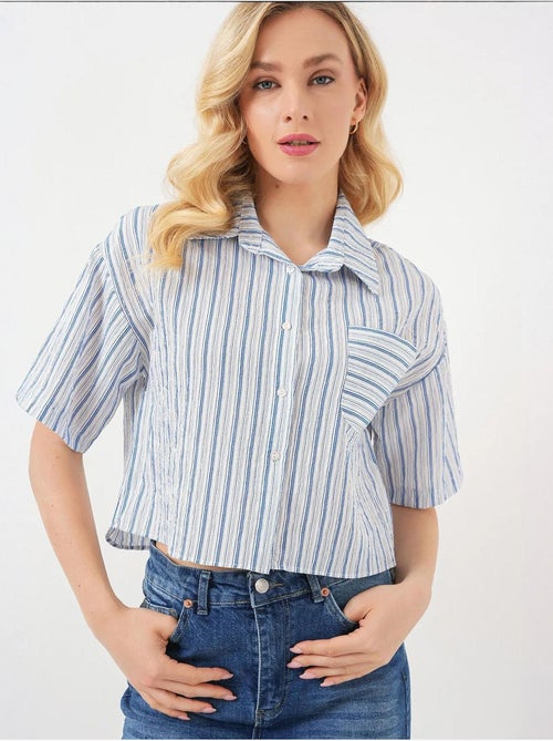 Chemise courte rayée avec poche bdart - Kiabi