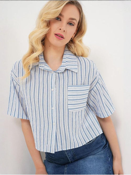 Chemise courte rayée avec poche bdart - Kiabi