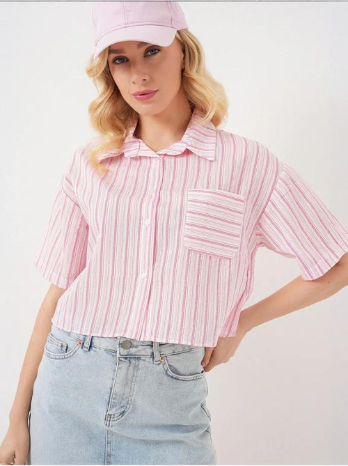 Chemise courte rayée avec poche bdart - Kiabi