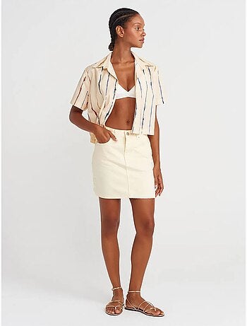 Chemise courte rayée femme dilvin