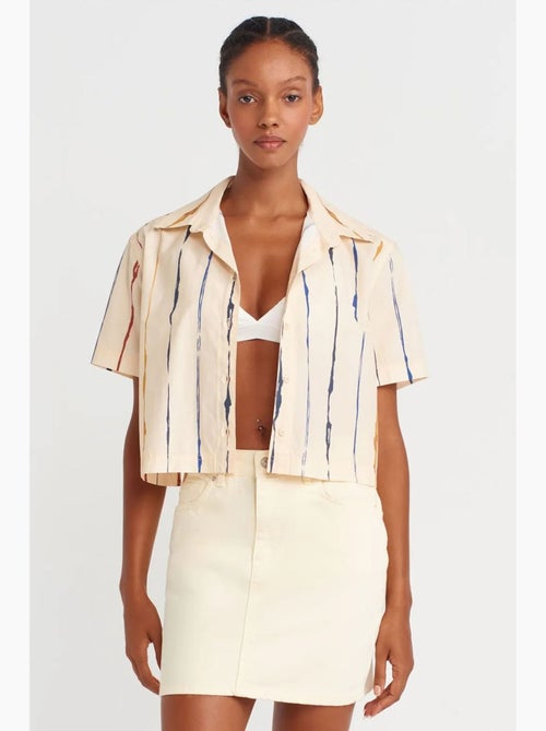 Chemise courte rayée femme dilvin - Kiabi Chemise courte rayée femme dilvin - Kiabi