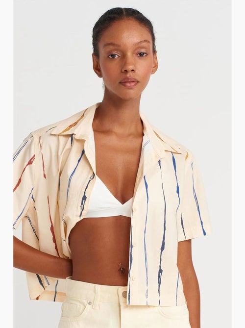 Chemise courte rayée femme dilvin - Kiabi Chemise courte rayée femme dilvin - Kiabi