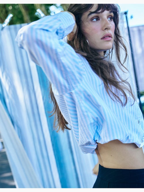 Chemise courte rayée, mo fashion - Kiabi