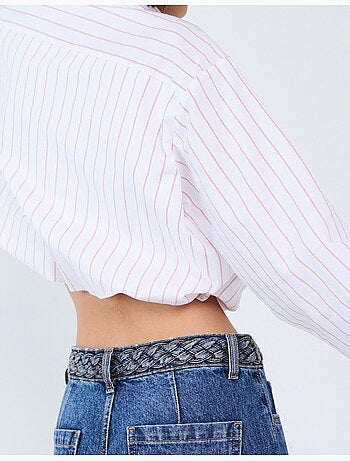 Chemise courte rayée, mo fashion