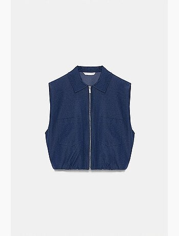 Chemise courte sans manches à fermeture éclair dilvin