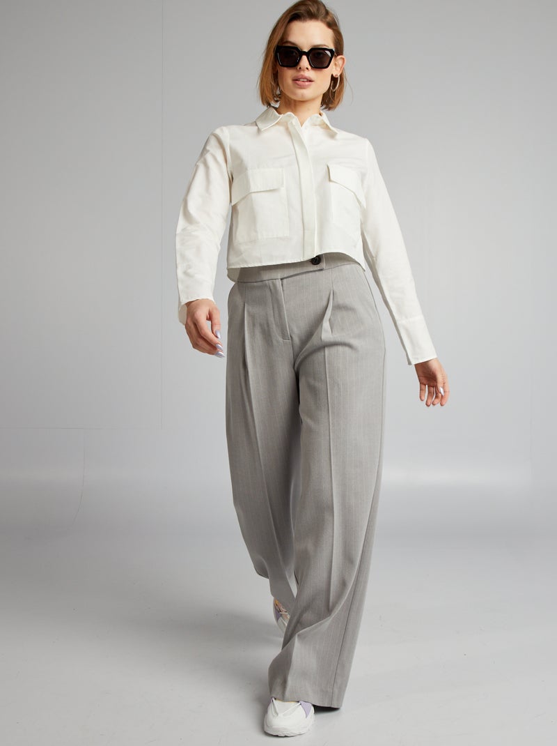 Chemise crop blanc - Kiabi