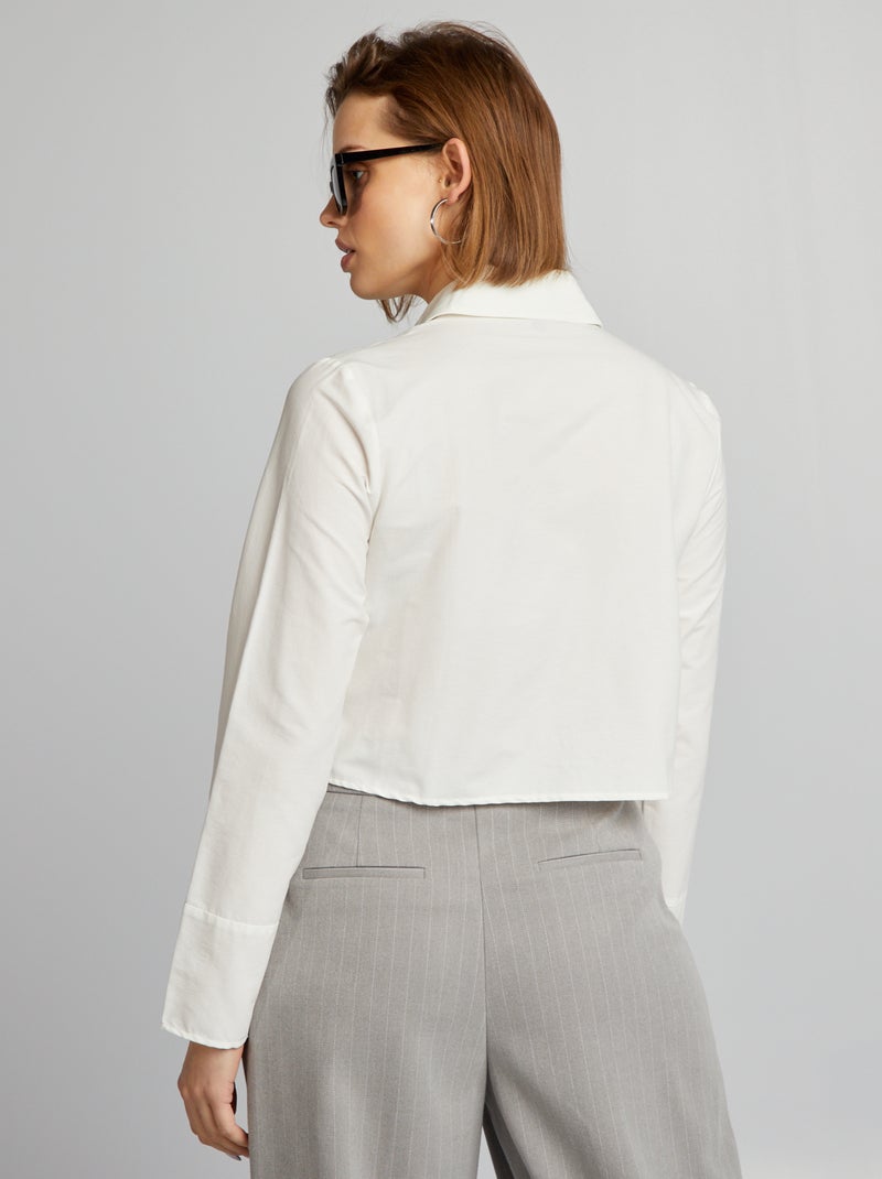 Chemise crop blanc - Kiabi