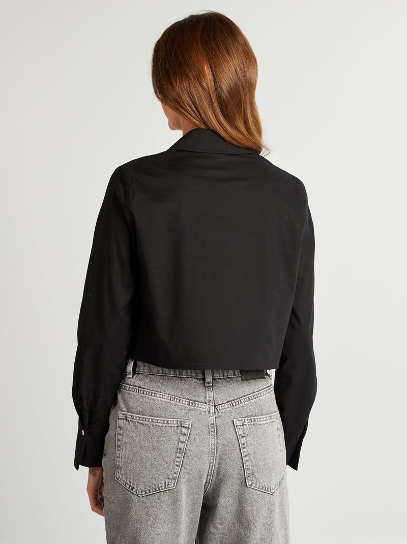 Chemise crop noir - Kiabi