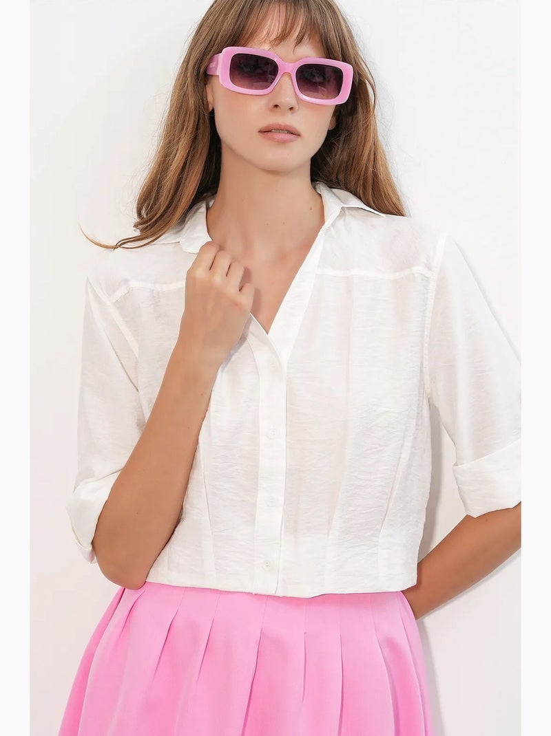Chemise crop oversize bdart Blanc - Kiabi