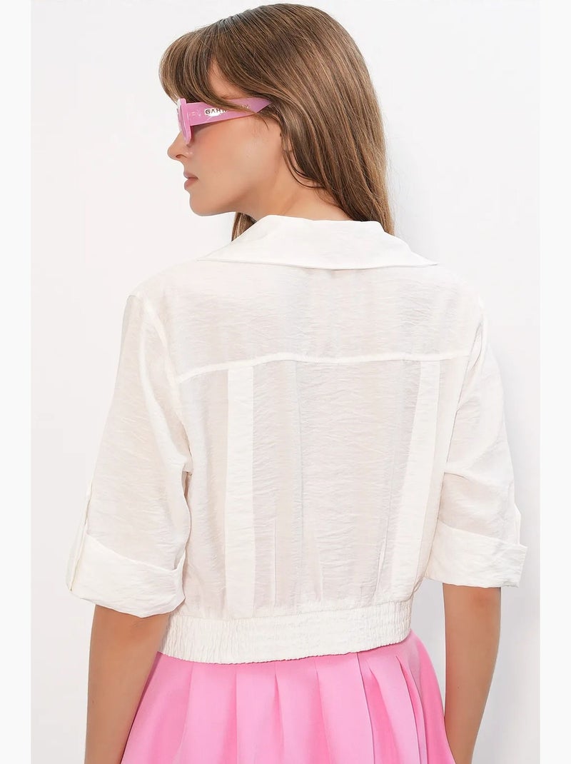 Chemise crop oversize bdart Blanc - Kiabi