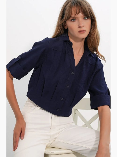 Chemise crop oversize bdart - Kiabi Chemise crop oversize bdart - Kiabi