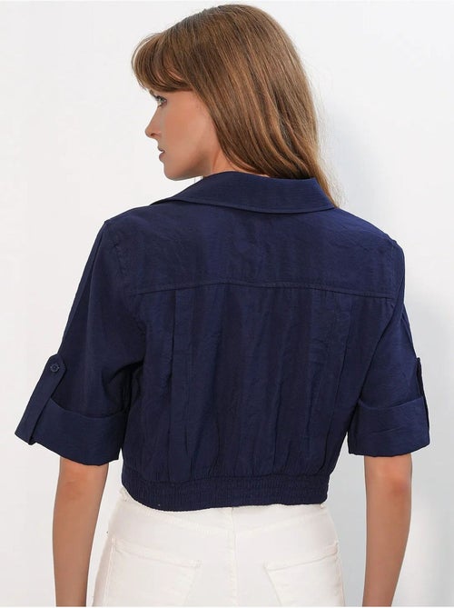 Chemise crop oversize bdart - Kiabi Chemise crop oversize bdart - Kiabi