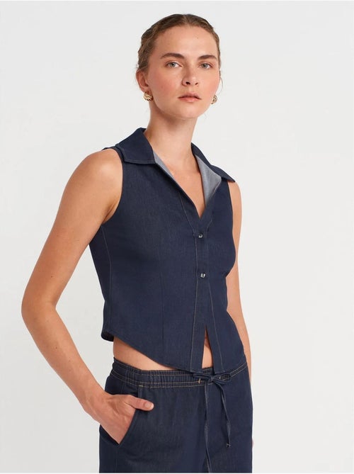 Chemise crop sans manches ajustée dilvin - Kiabi