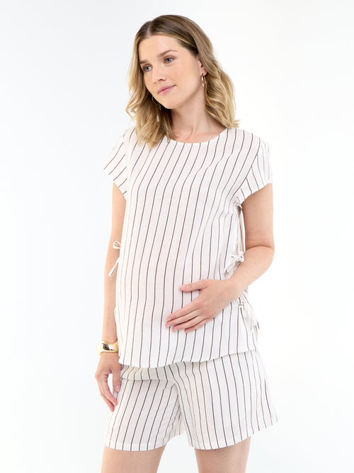 Chemise d'allaitement en lin mélangé - Kiabi