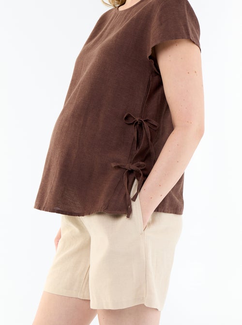 Chemise d'allaitement en lin mélangé - Kiabi