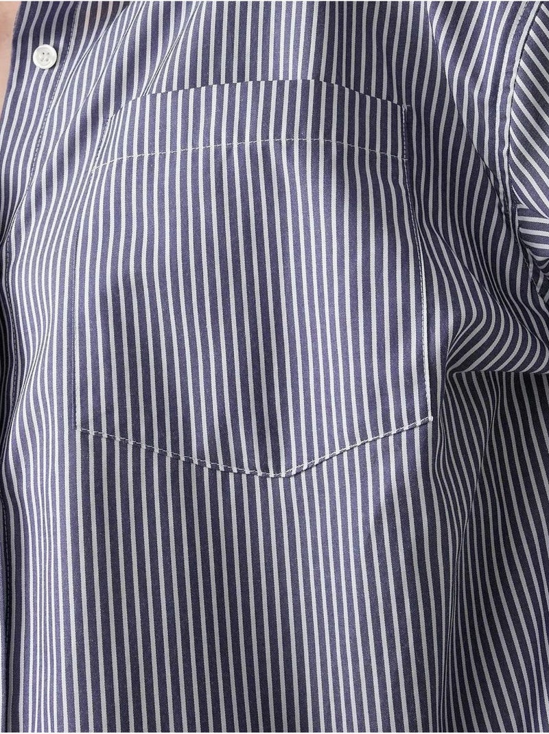 Chemise de bureau décontractée avec col de chemise hiccup Bleu pastel - Kiabi
