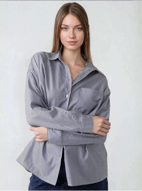 Chemise de bureau décontractée avec col de chemise hiccup - Kiabi
