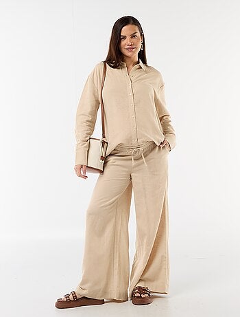 Chemise de maternité en lin mélangé