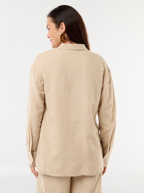Chemise de maternité en lin mélangé - Kiabi