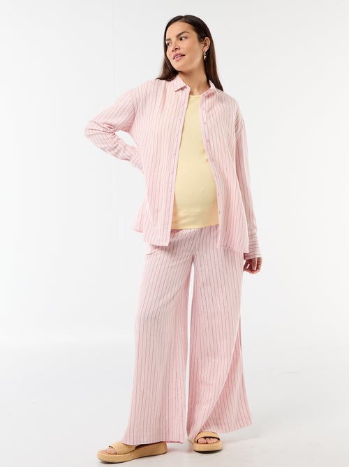 Chemise de maternité en lin mélangé - Kiabi